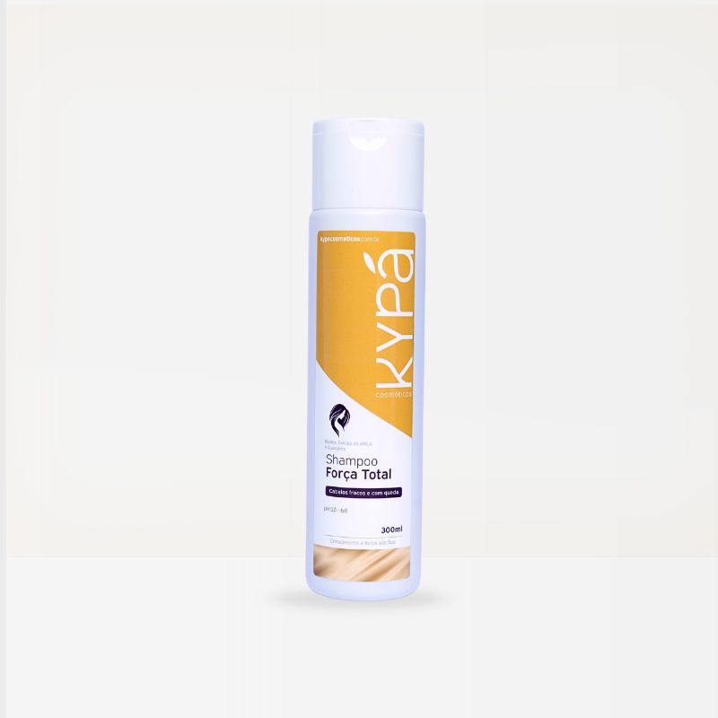 Shampoo Força Total 300ml - Limpeza Suave e Fortalecimento para Cabelos Fracos e com Queda
